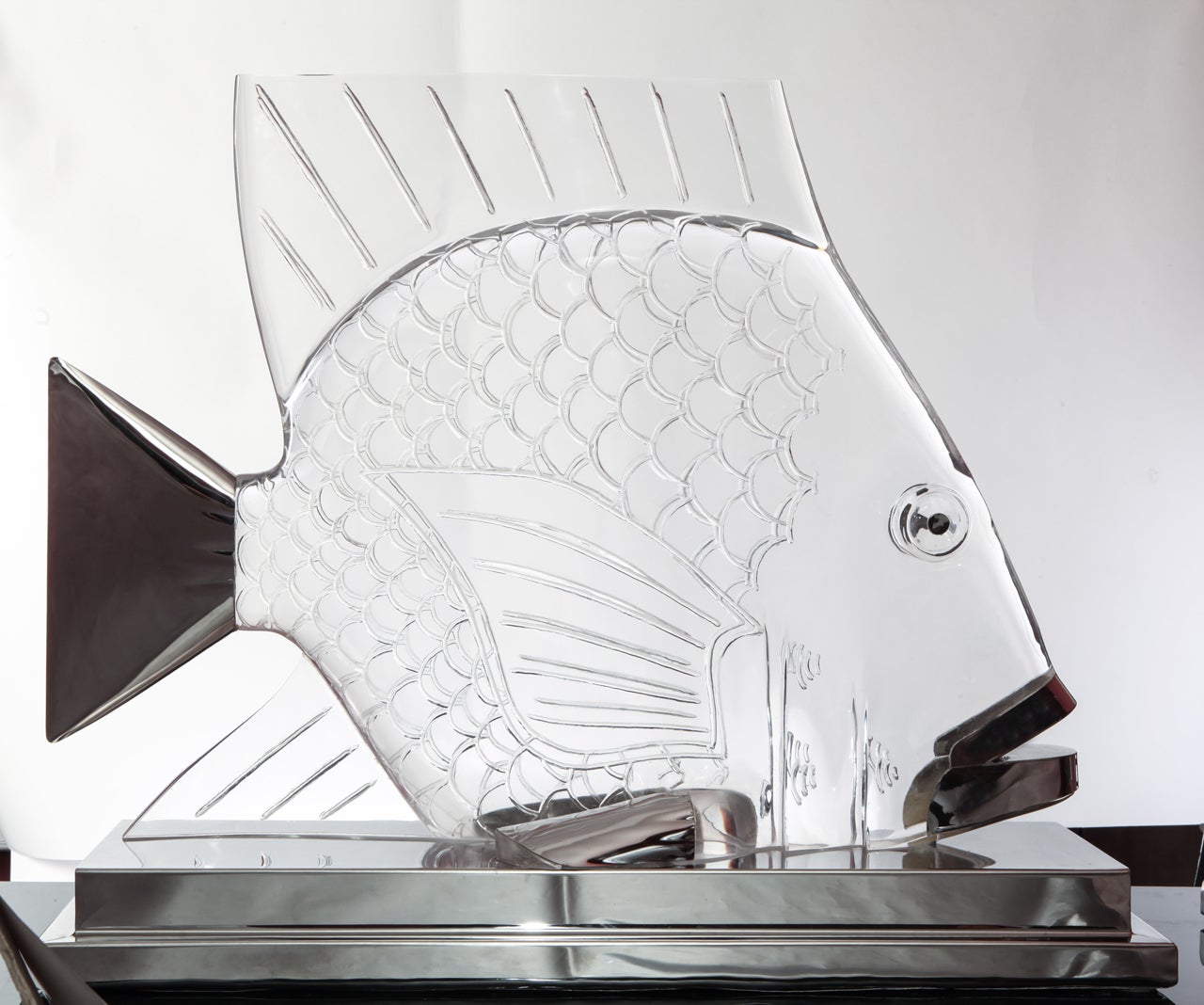 Silver fishes sculpture /table base