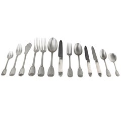 Antique French Silver Flatware 250 Piece Service