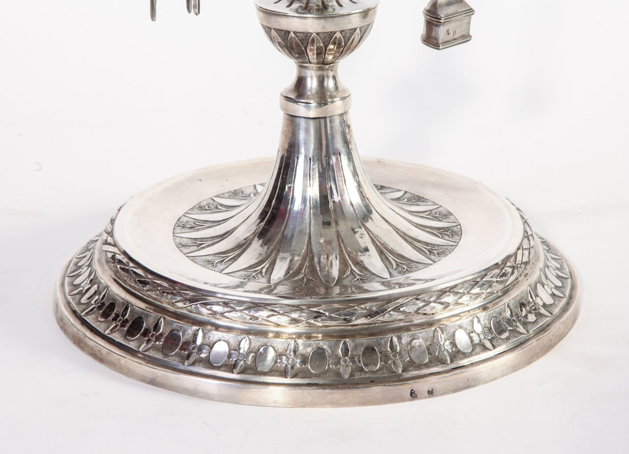 Georgian Antique Silver Oil Lamp Alessandro Maldura For Sale