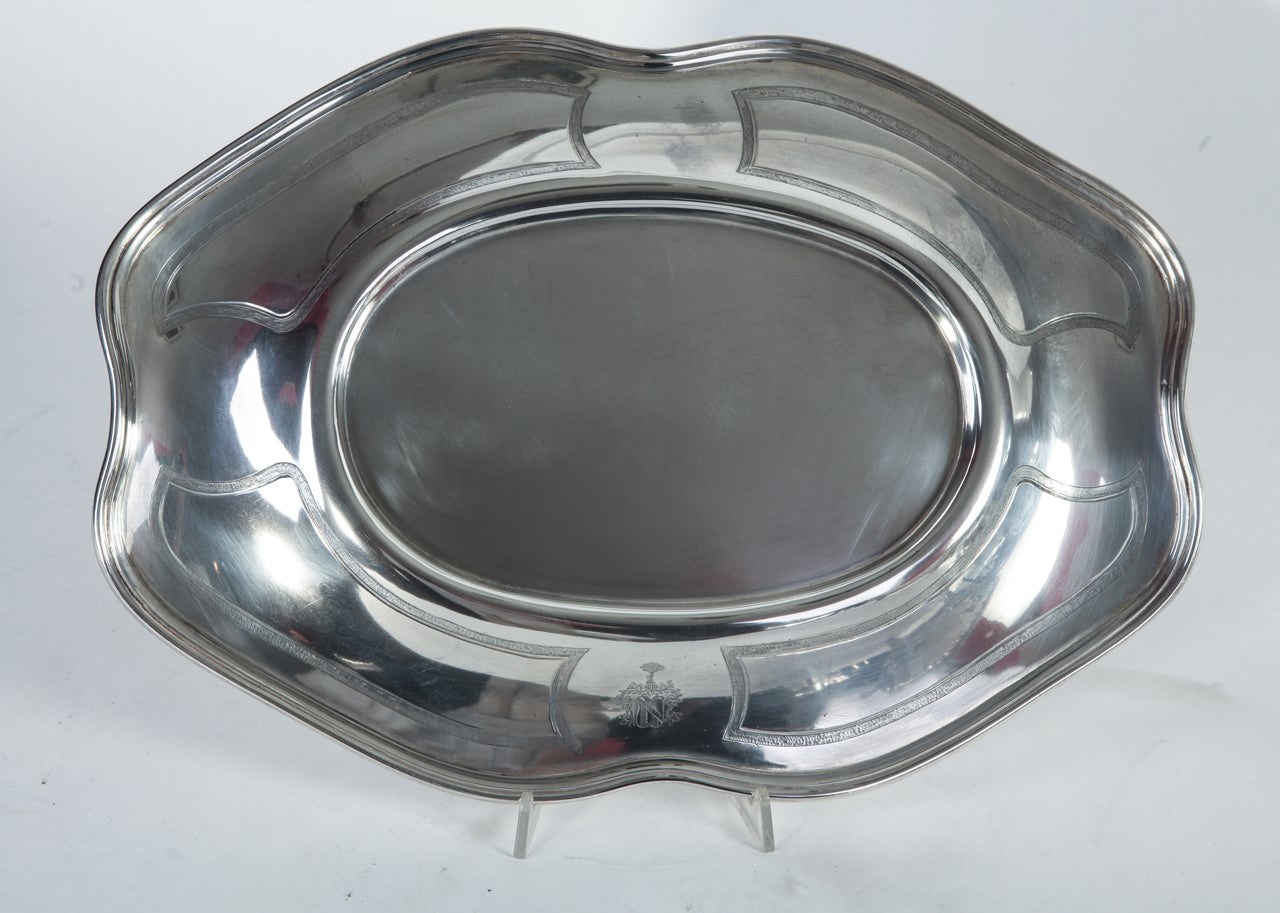 Victorian Danish Silver Soup toureen and Plate 1853 For Sale