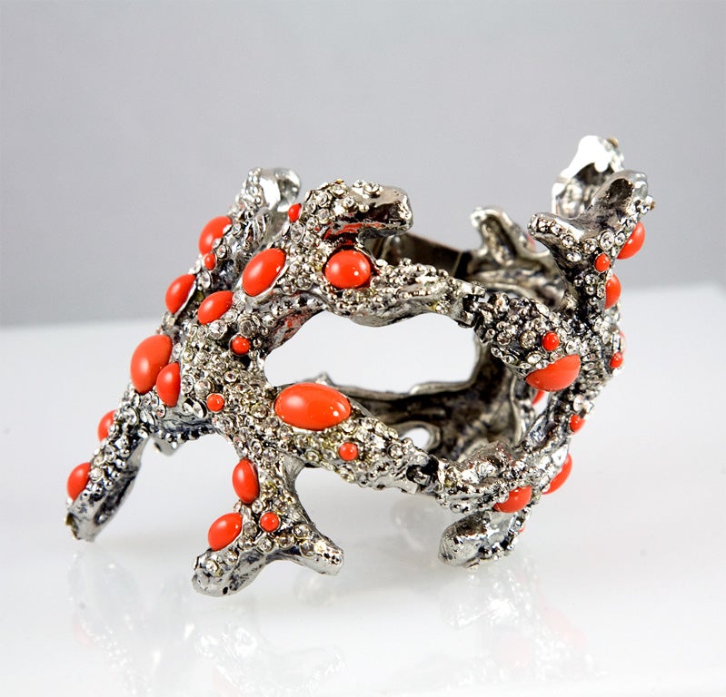 Valentino Coral Runway Cuff In Excellent Condition In Palm Desert, CA