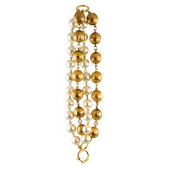 Retro Pearl and Goldtone Bracelet by Chanel