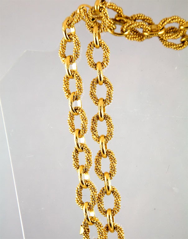 Gold Tone Sun Burst Pendant and Chain by Chanel 1