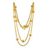 Very Long Gold Tone Sautoir by Chanel