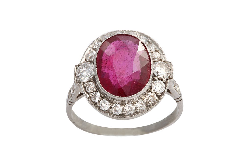 4 ct Burma Ruby and 1.50 Cts of diamonds