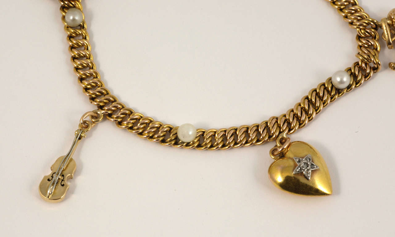 French Gold Charm Bracelet 1
