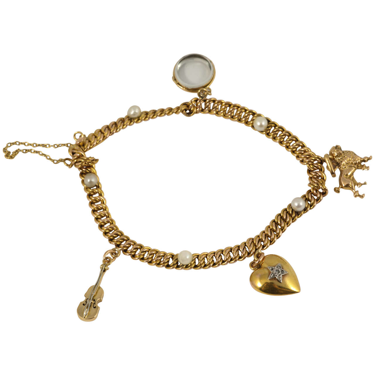 French Gold Charm Bracelet