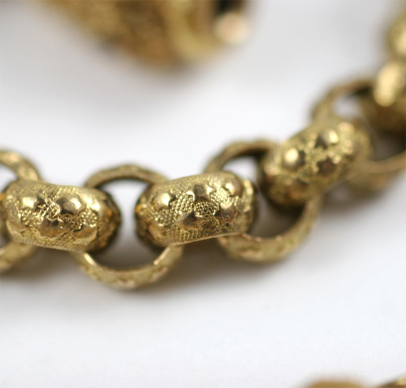 George IV Georgian Gilded Chain Necklace with Barrel Clasp