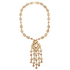 Goldtone Filigree Dangle Pendant Necklace 7