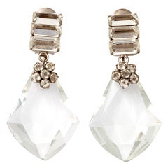 Large Lucite "Diamond" Earrings