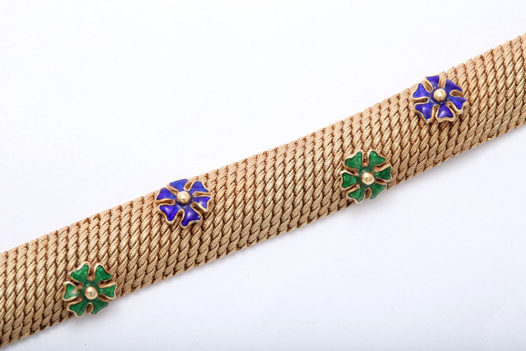 Women's Enameled 60's Bracelet For Sale