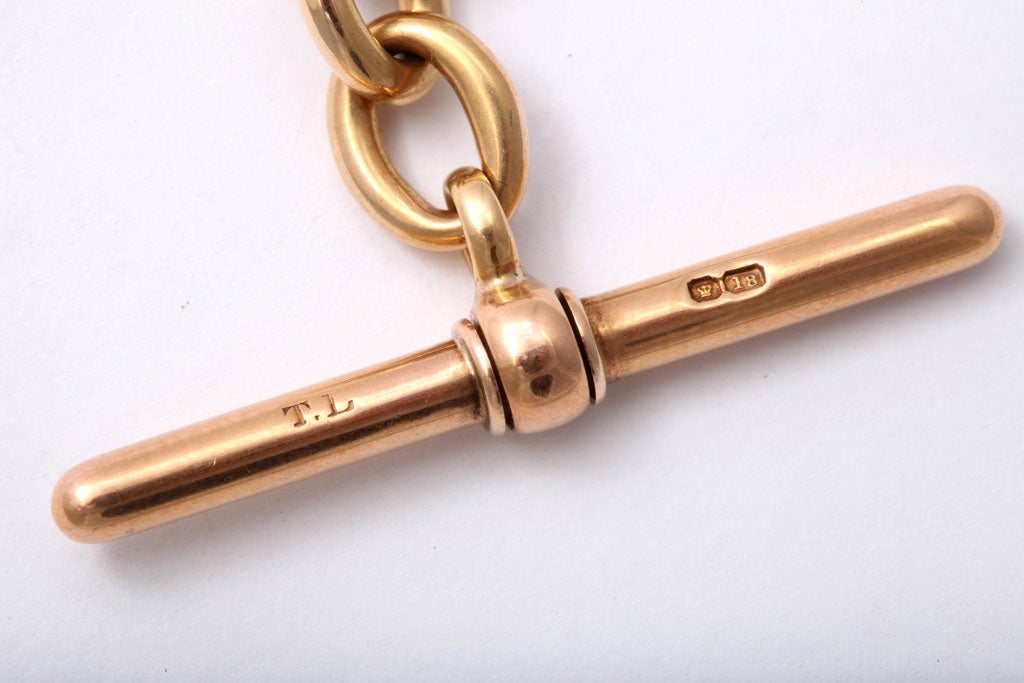 Chic Gold Paper Link Chain with Toggle at 1stDibs