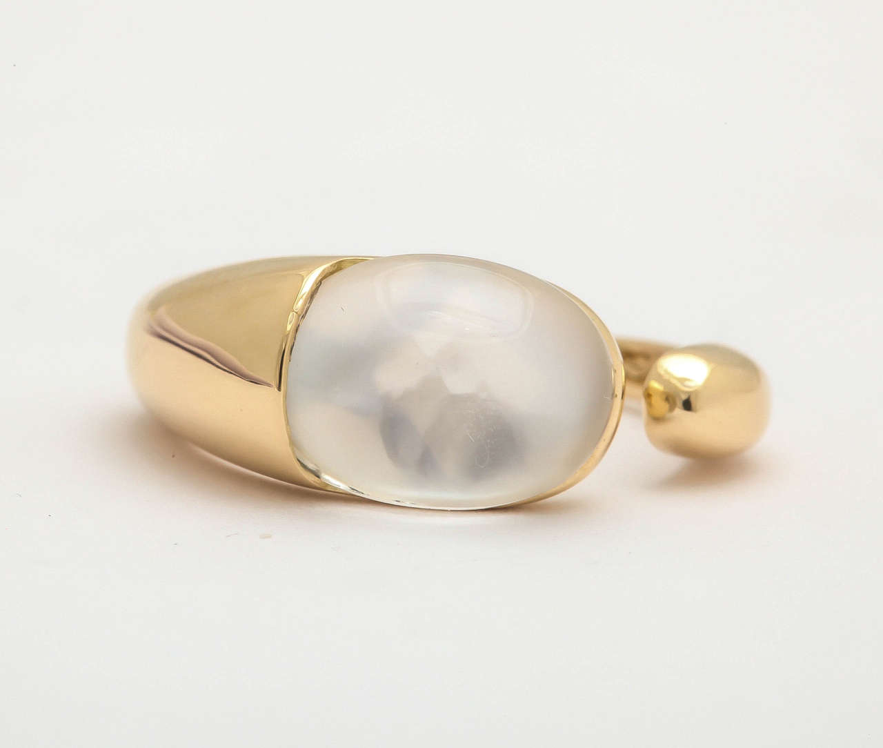 Modern Faraone Mennella Rock Crystal Mother-of-Pearl Gold Gocce Ring For Sale