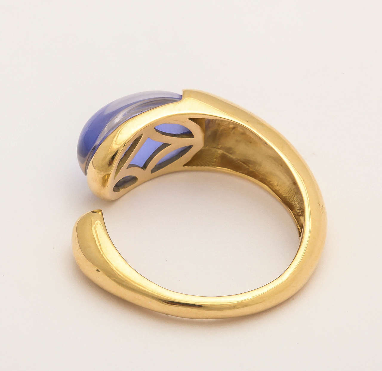 Faraone Mennella Gocce Blue Agate Gold Ring In New Condition For Sale In New York, NY