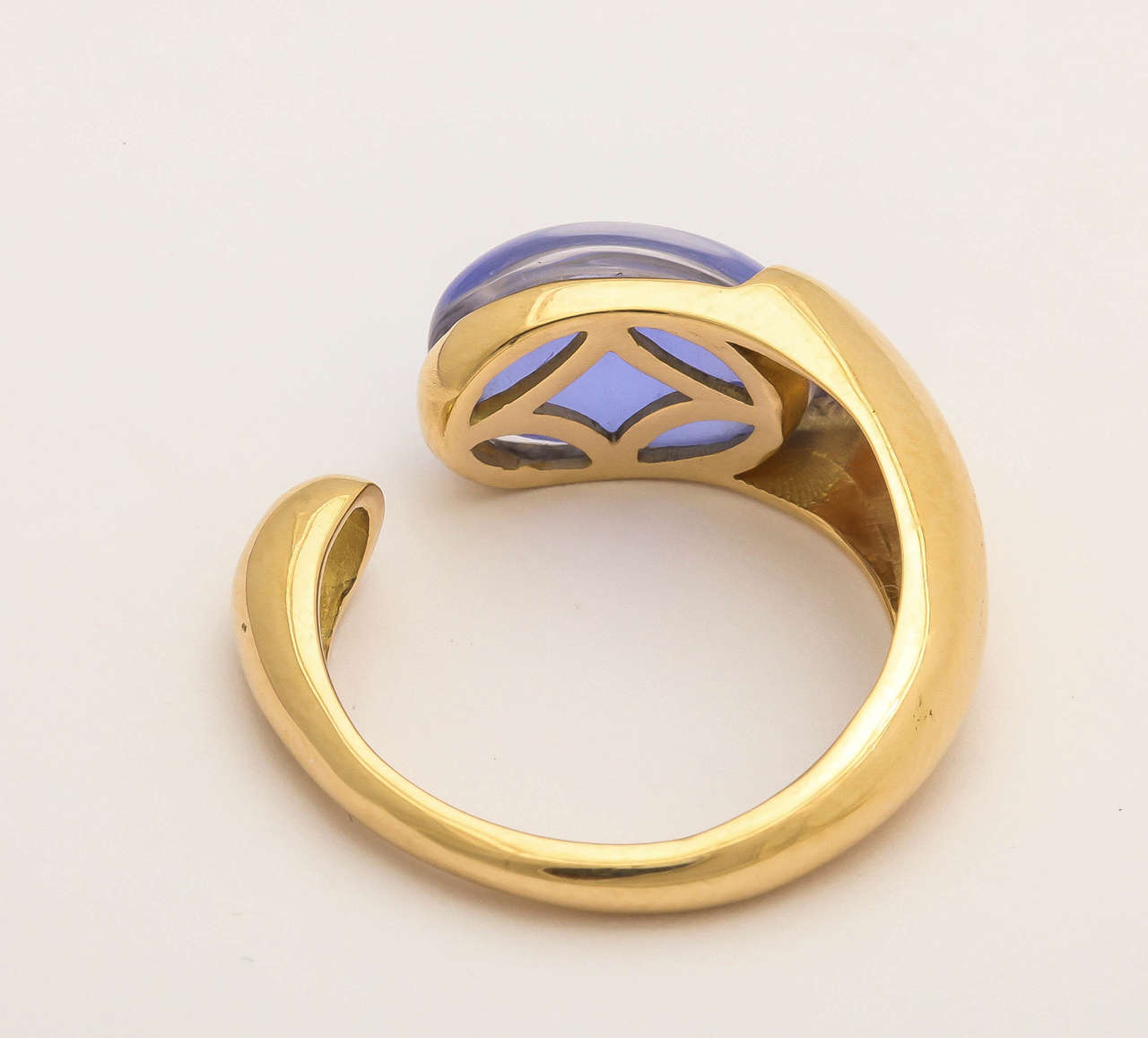 Women's Faraone Mennella Gocce Blue Agate Gold Ring For Sale