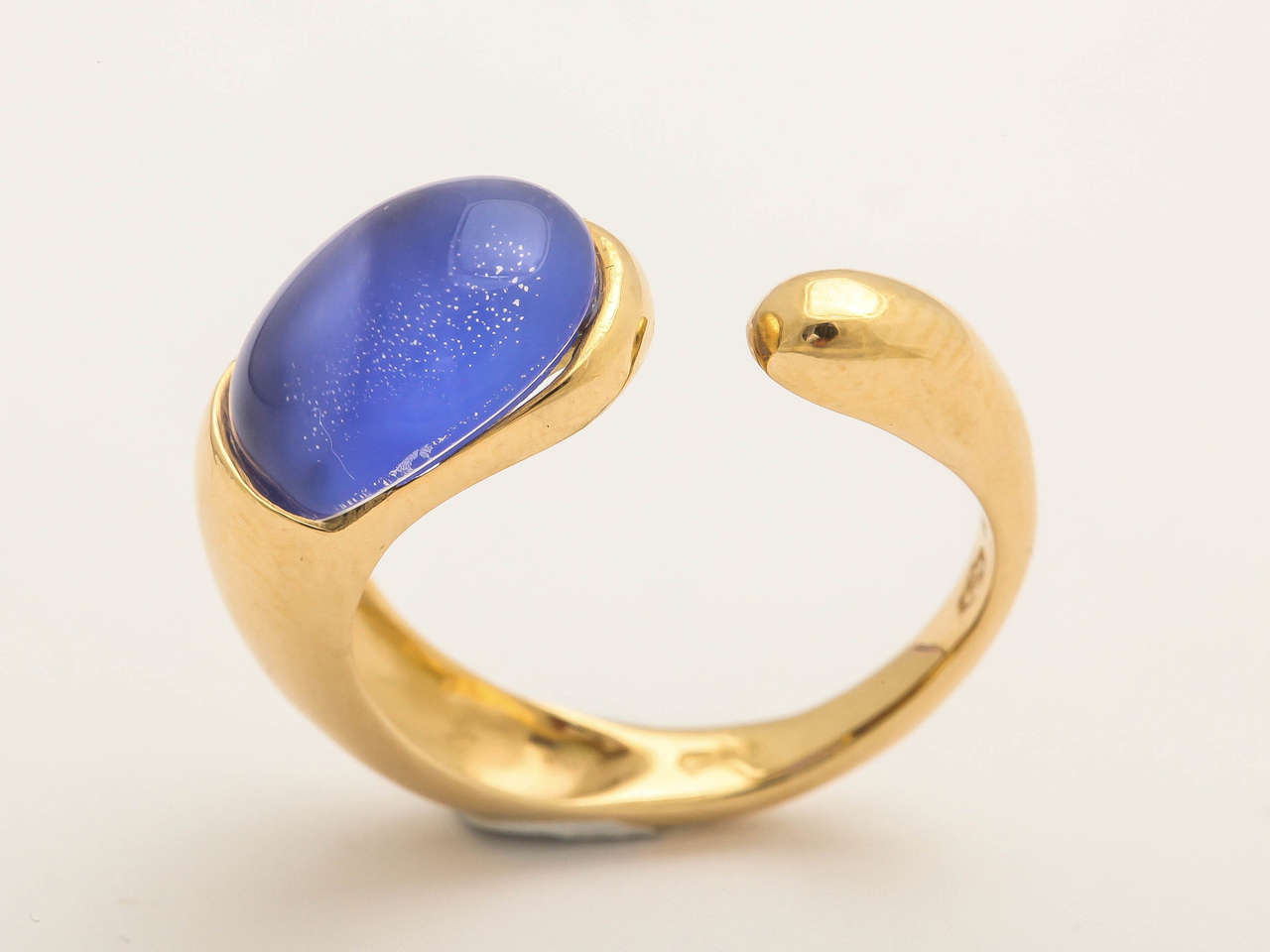 Faraone Mennella Gocce Blue Agate Gold Ring For Sale 1