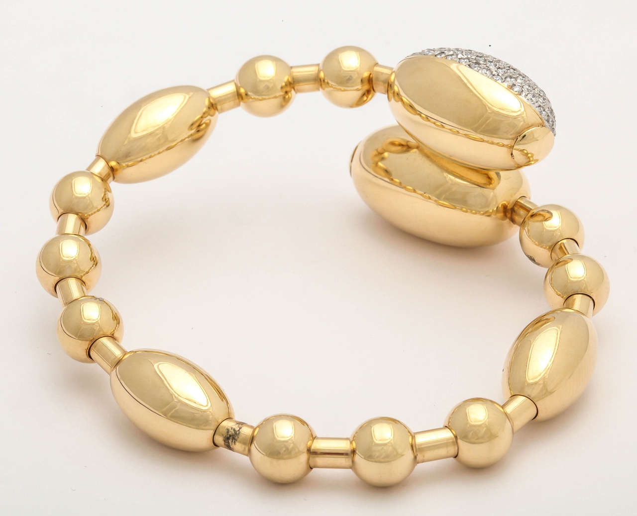 Women's Faraone Mennella Tuca Tuca Diamond Gold Bangle Bracelet For Sale