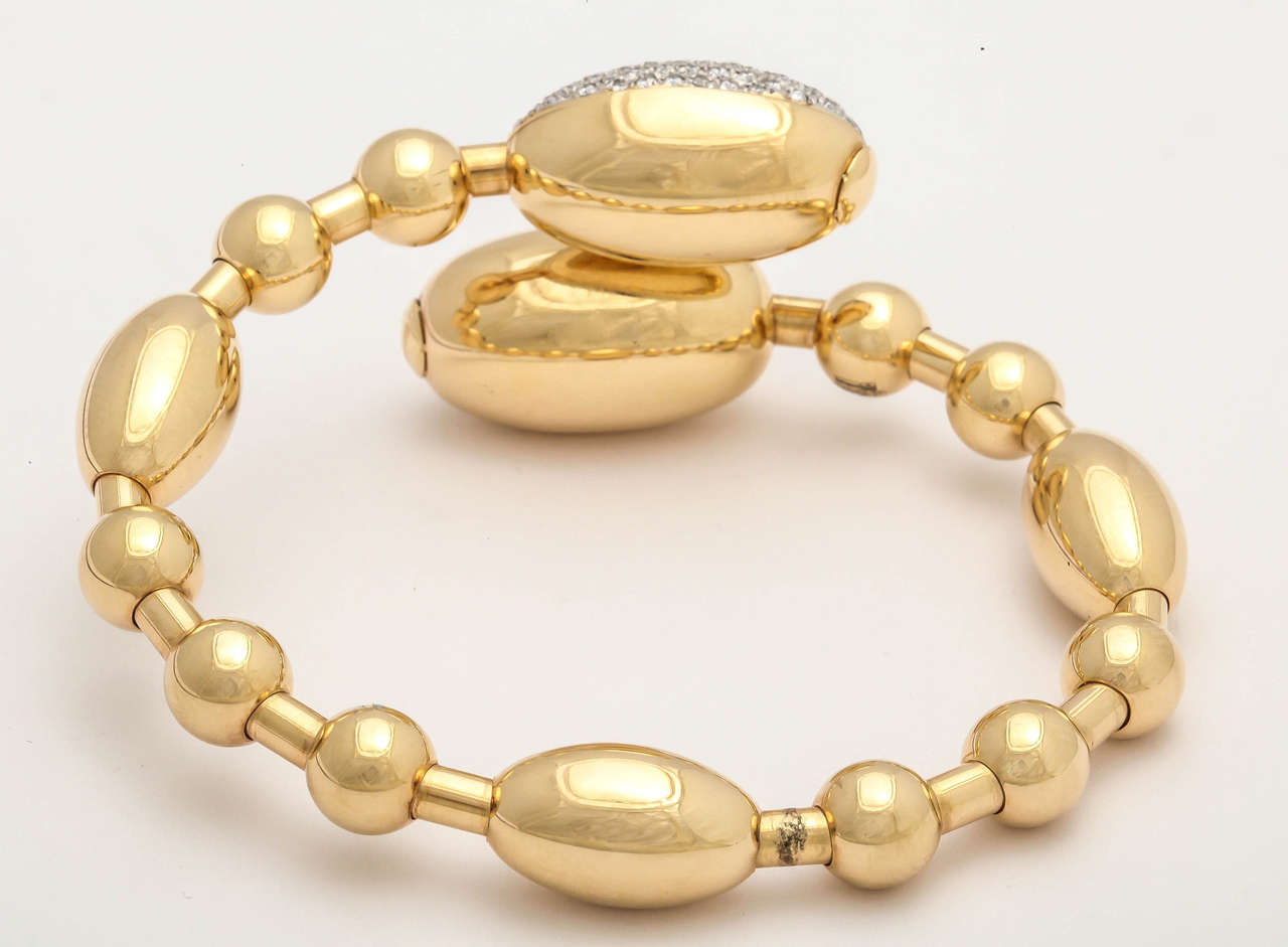 Faraone Mennella Tuca Tuca Diamond Gold Bangle Bracelet For Sale 1
