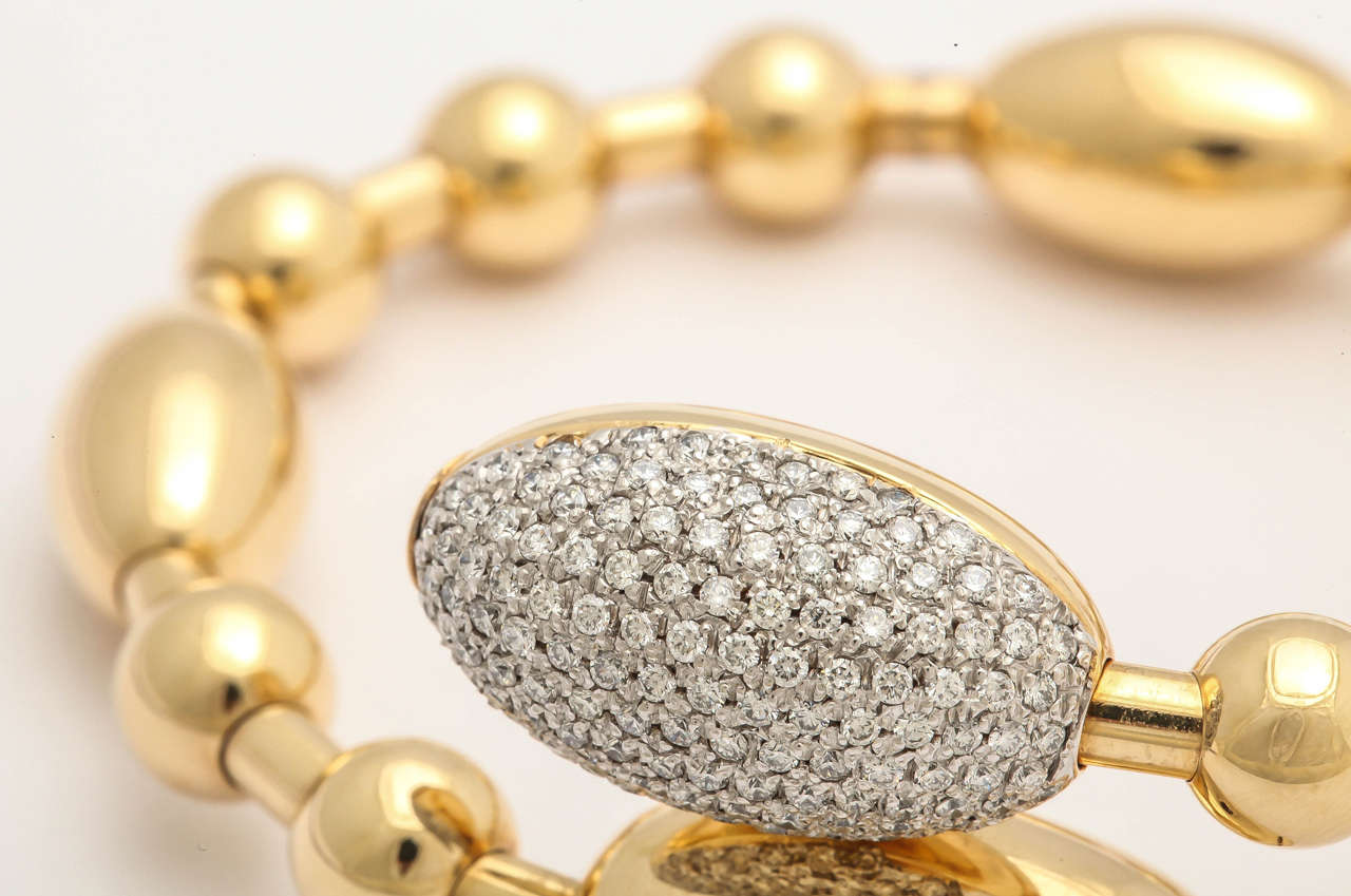 Faraone Mennella Tuca Tuca Diamond Gold Bangle Bracelet For Sale 2
