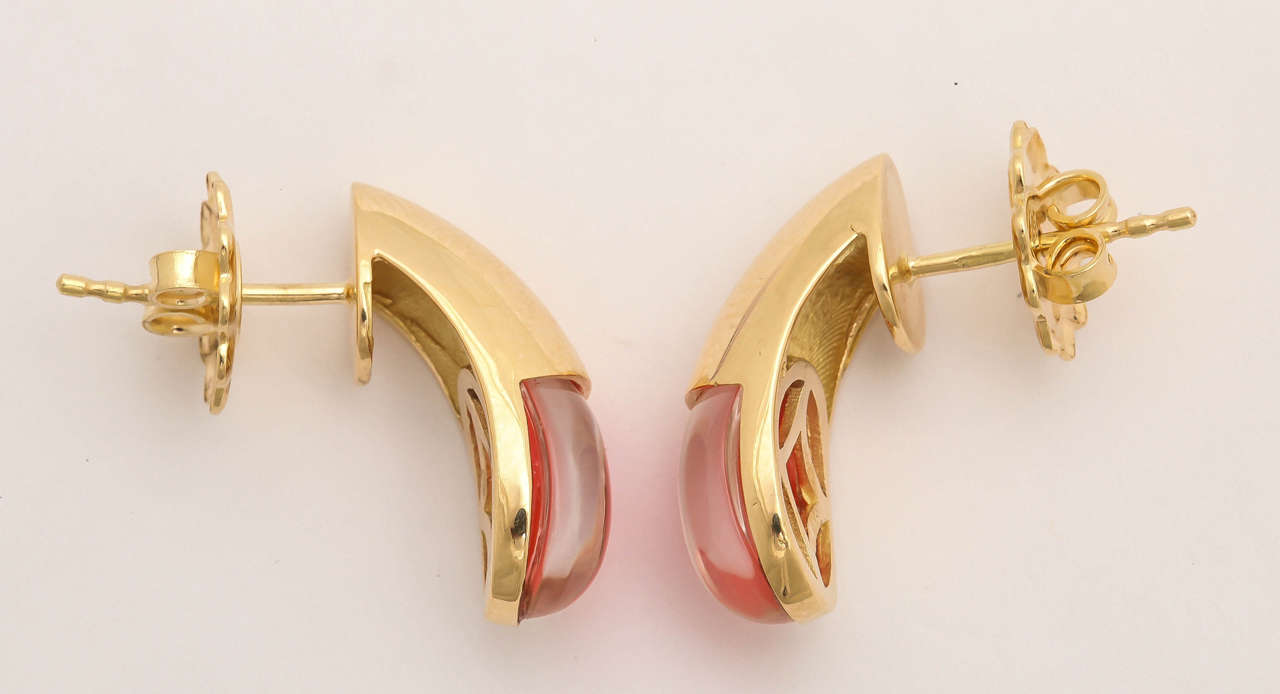 Faraone Mennella Coral Gold Gocce Earrings For Sale 1
