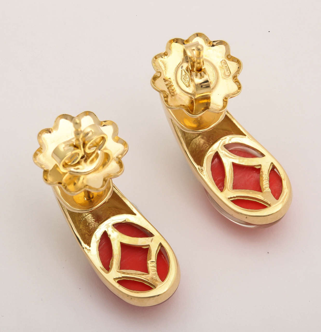 Faraone Mennella Coral Gold Gocce Earrings For Sale 2