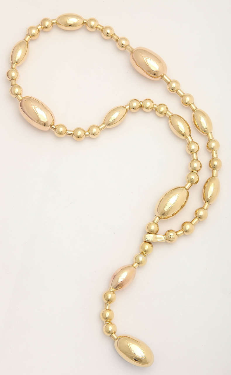 18K Italian yellow gold and white diamonds beads tuca tuca necklace from Faraone Mennella's 