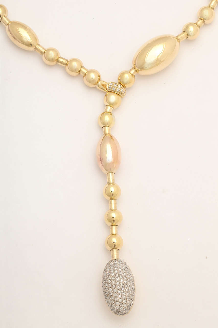 Modern Faraone Mennella Tuca Tuca Diamond Gold Necklace For Sale