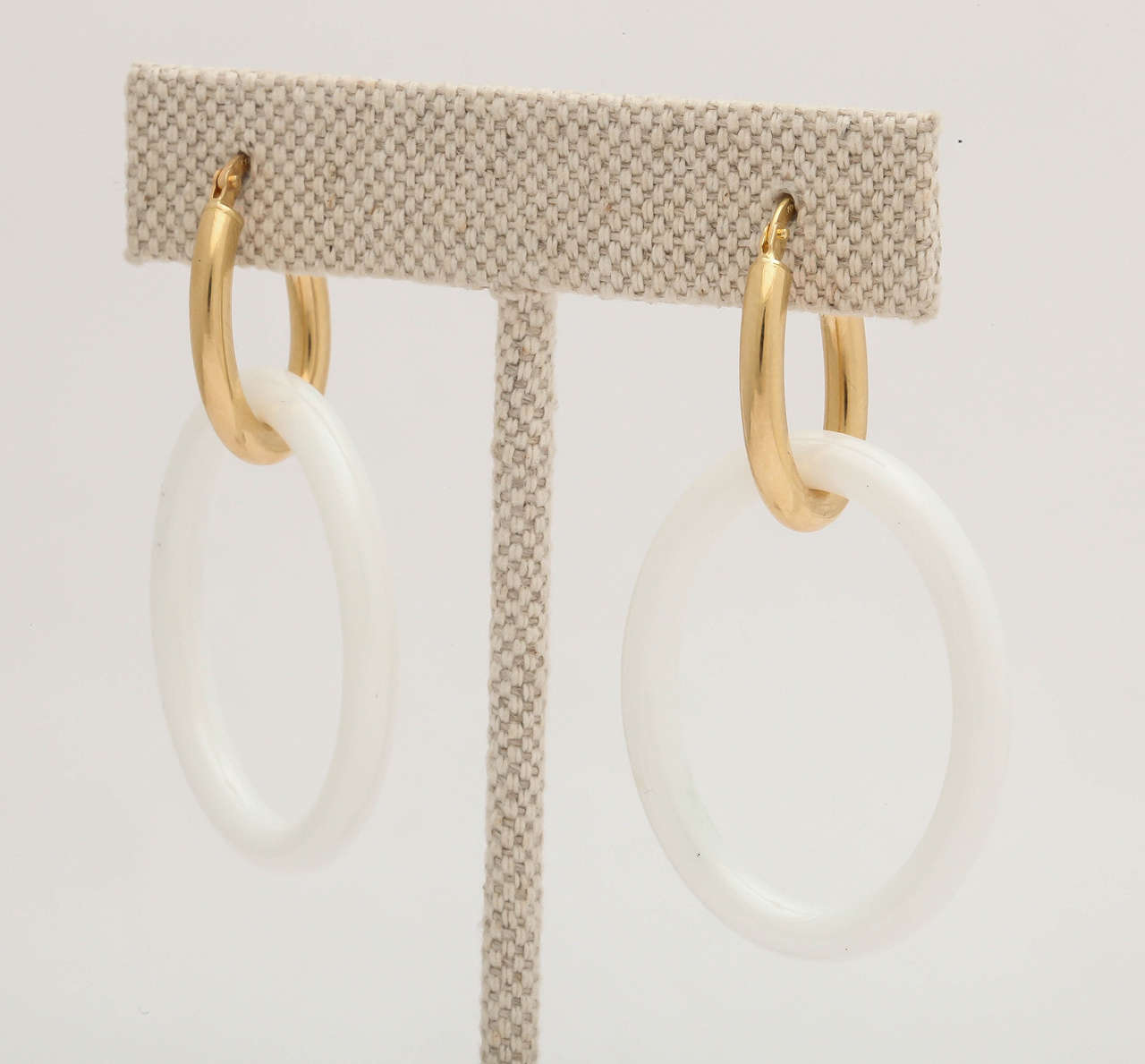Modern Faraone Mennella White Ceramic Gold Mama Earrings