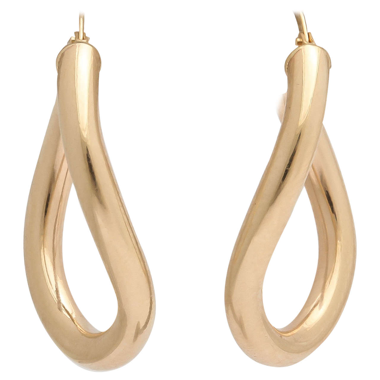 18K Italian yellow gold small twisted wave earrings from Faraone Mennella's 
