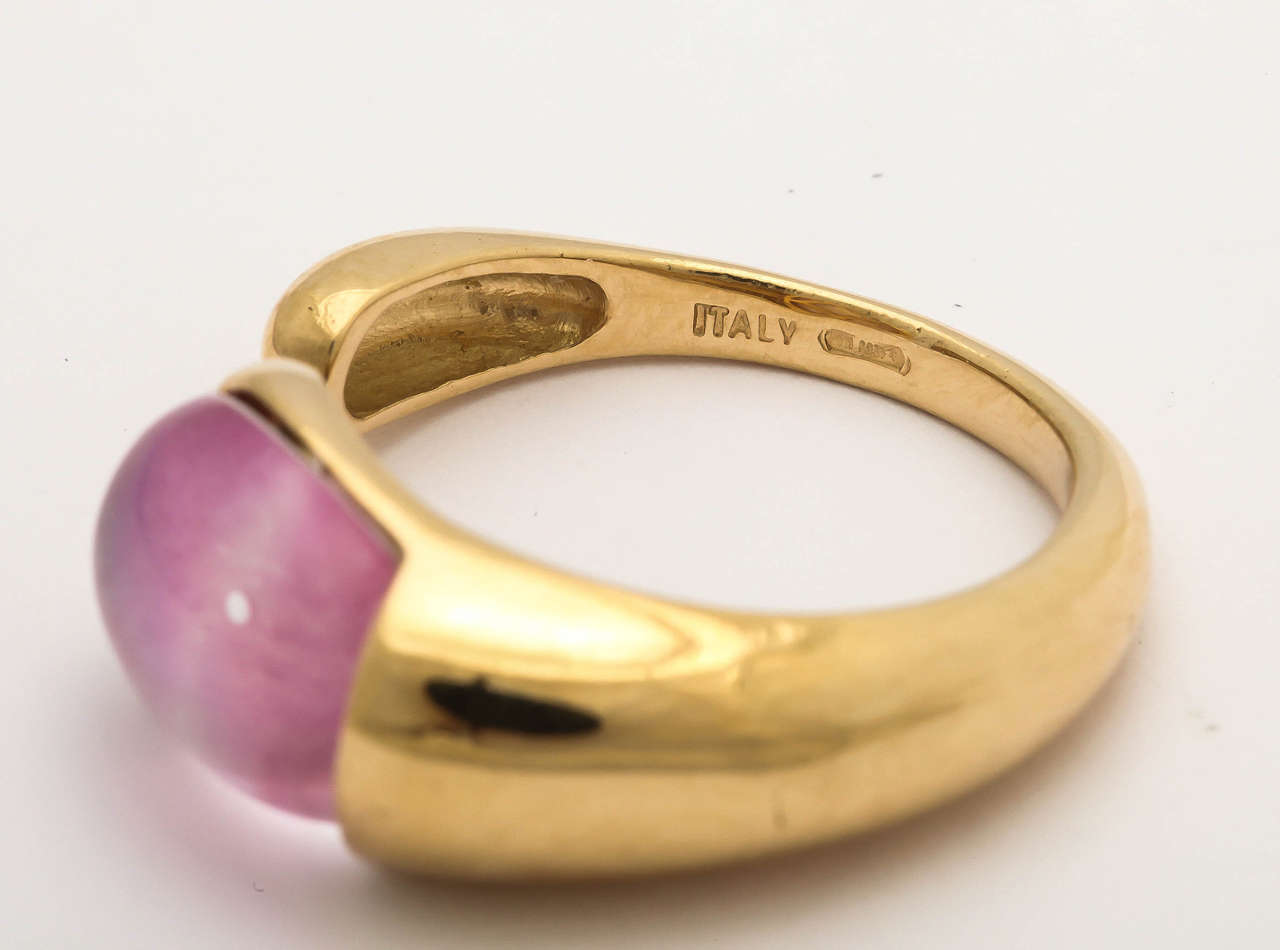 Gocce Pink Mother-of-Pearl Gold Ring For Sale 1