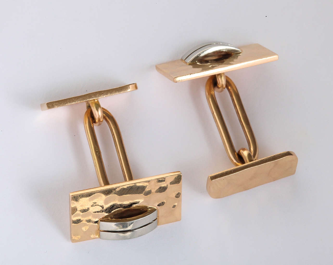 Jean Despres French Art Deco Gold Cufflinks For Sale 2