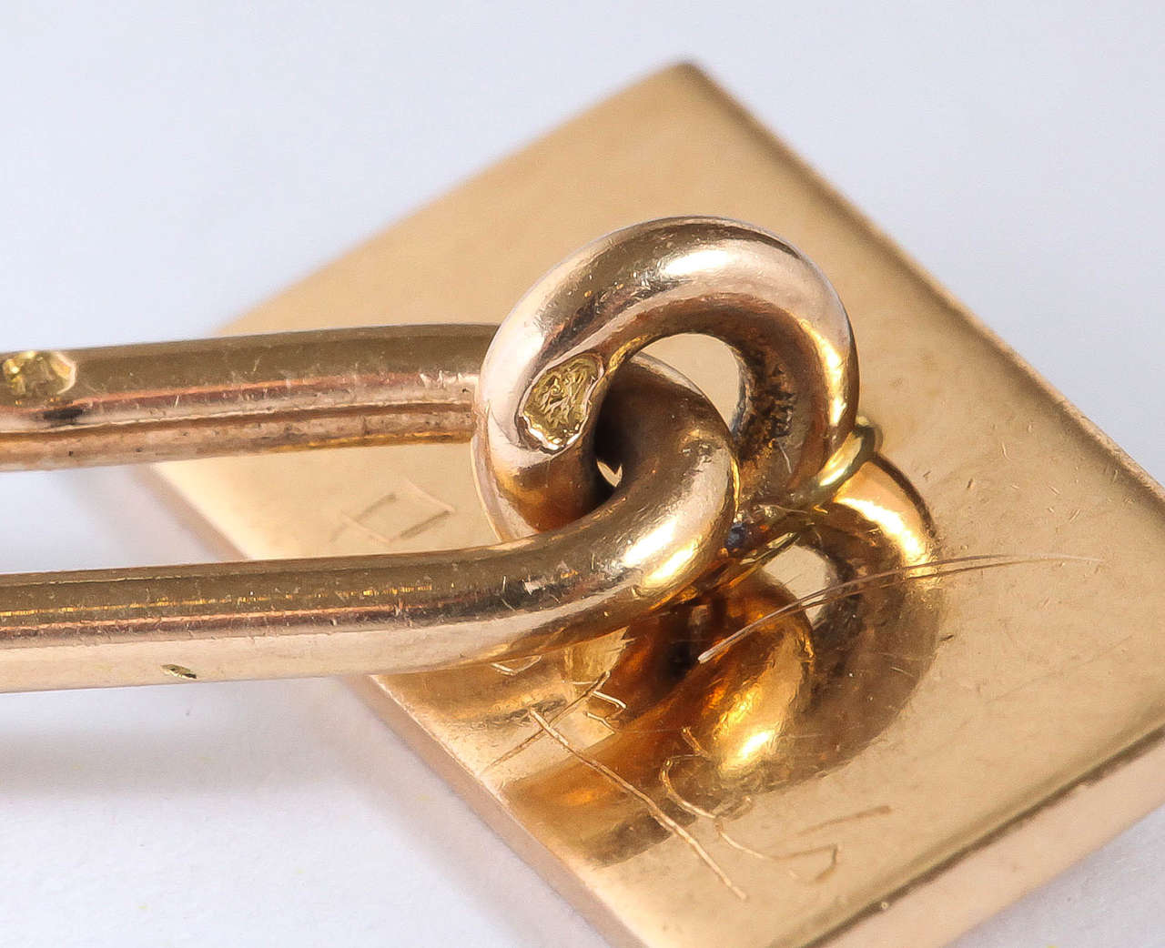 Jean Despres French Art Deco Gold Cufflinks For Sale 4