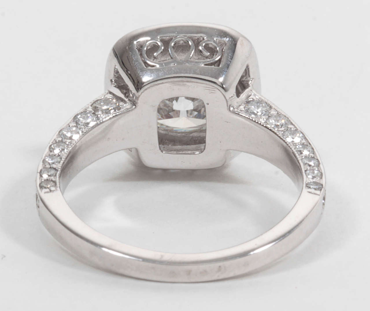 Women's GIA Certified Cushion Cut Engagement Ring For Sale