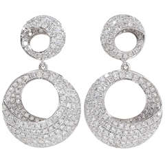 Italian Diamond Dome Dangle Earrings