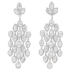 Glamorous Diamond Petal Chandelier Earrings 4