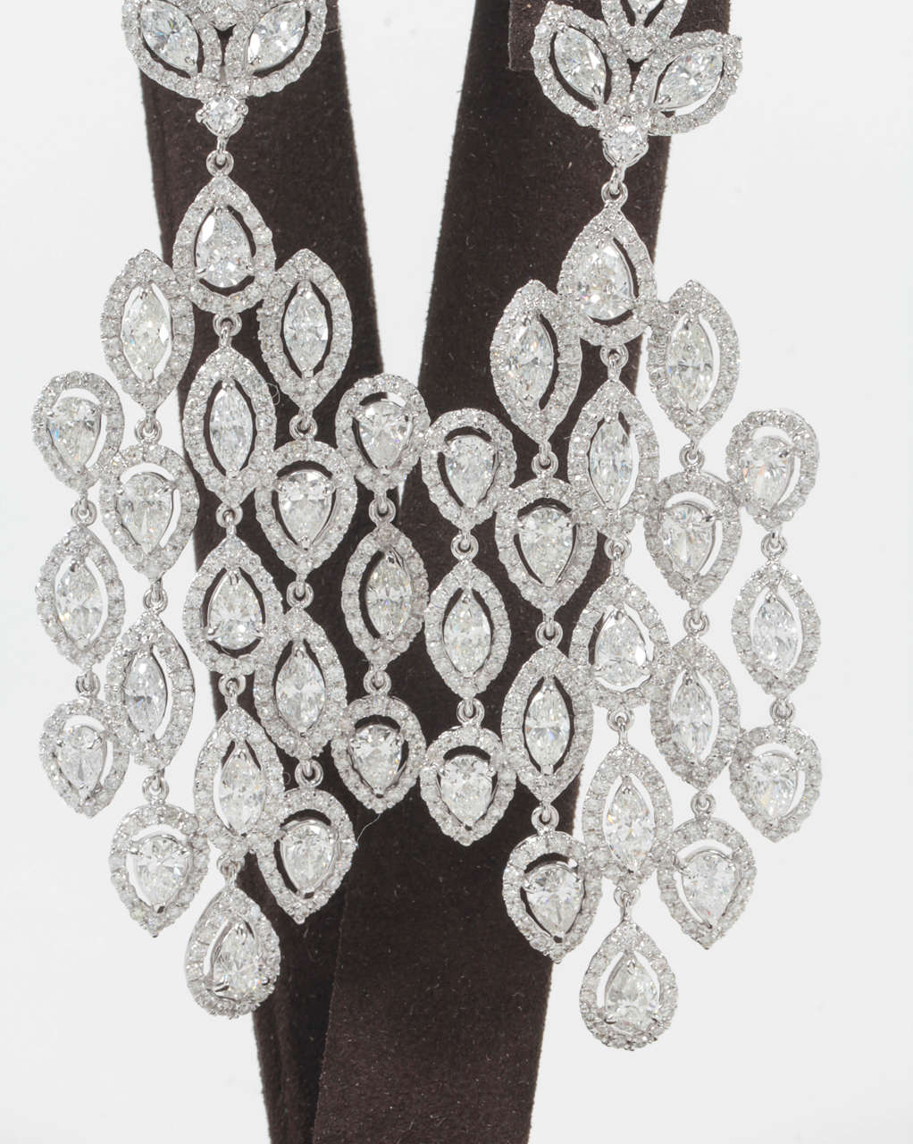 Glamorous Diamond Petal Chandelier Earrings For Sale at 1stDibs glamorous earrings