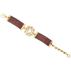 1990s Bulgari Diamond Gold Rose Color Stingray Bracelet