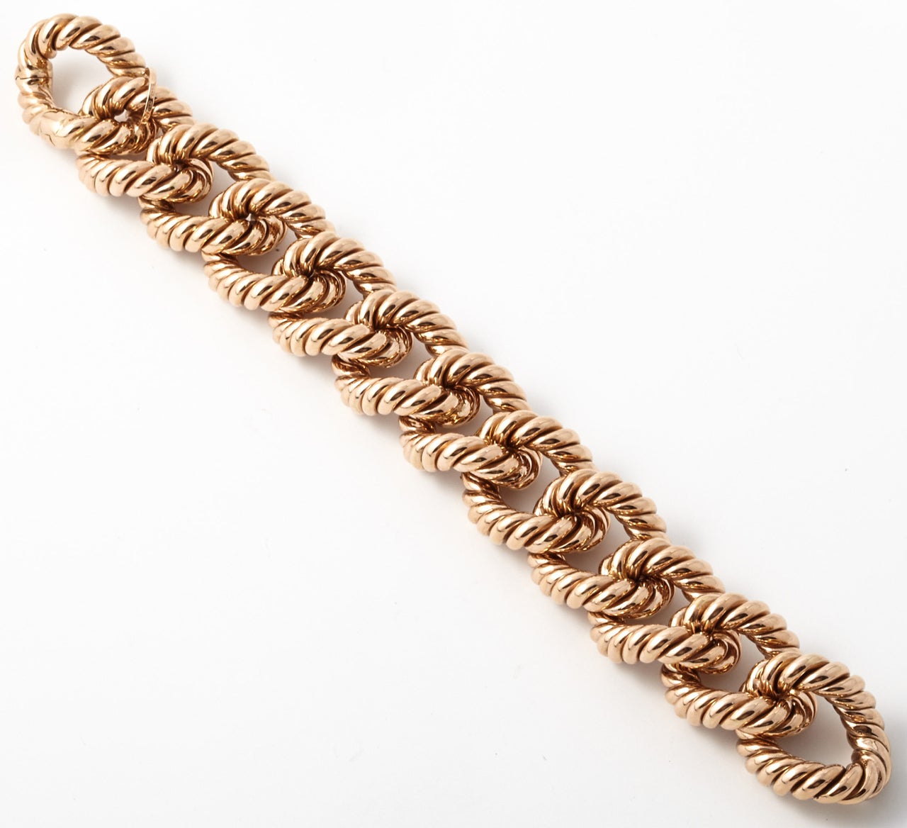 An Italian red gold torsade bracelet