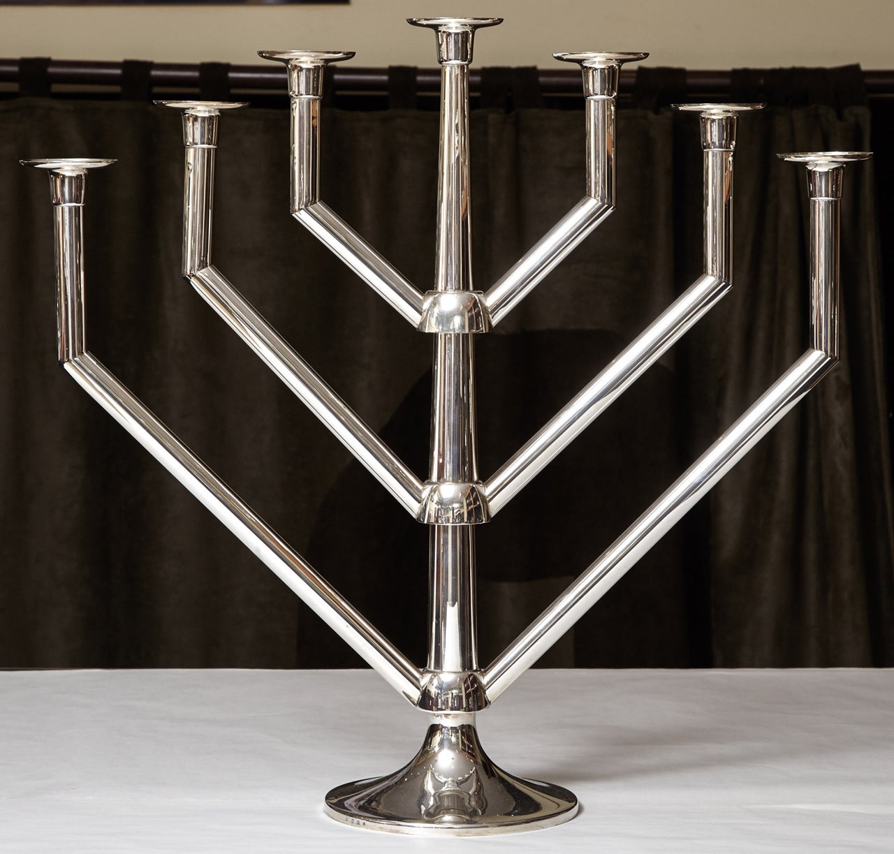 A handmade silver Menorah