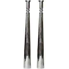 A pair of modern silver candlesticks by Pampaloni