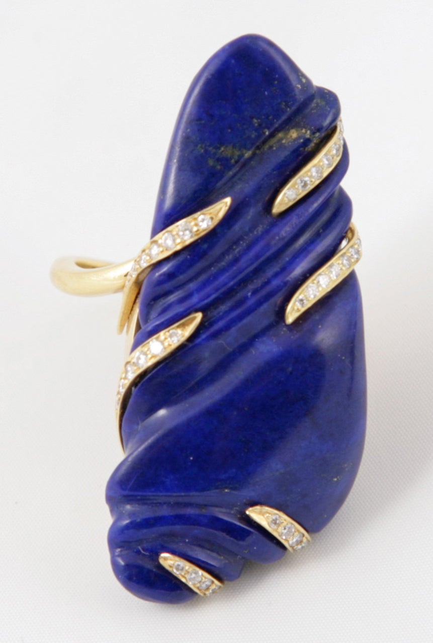 unique,lapis lazuli,diamond and 18ct gold