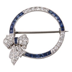Sapphire and Diamond circle pin