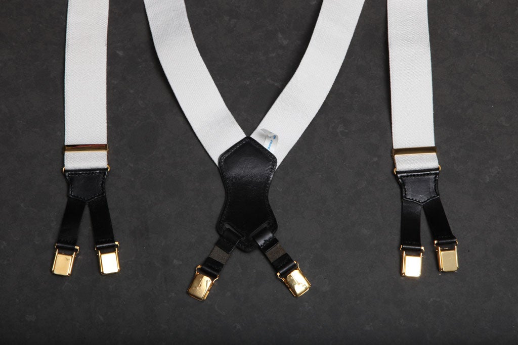 chanel suspenders white