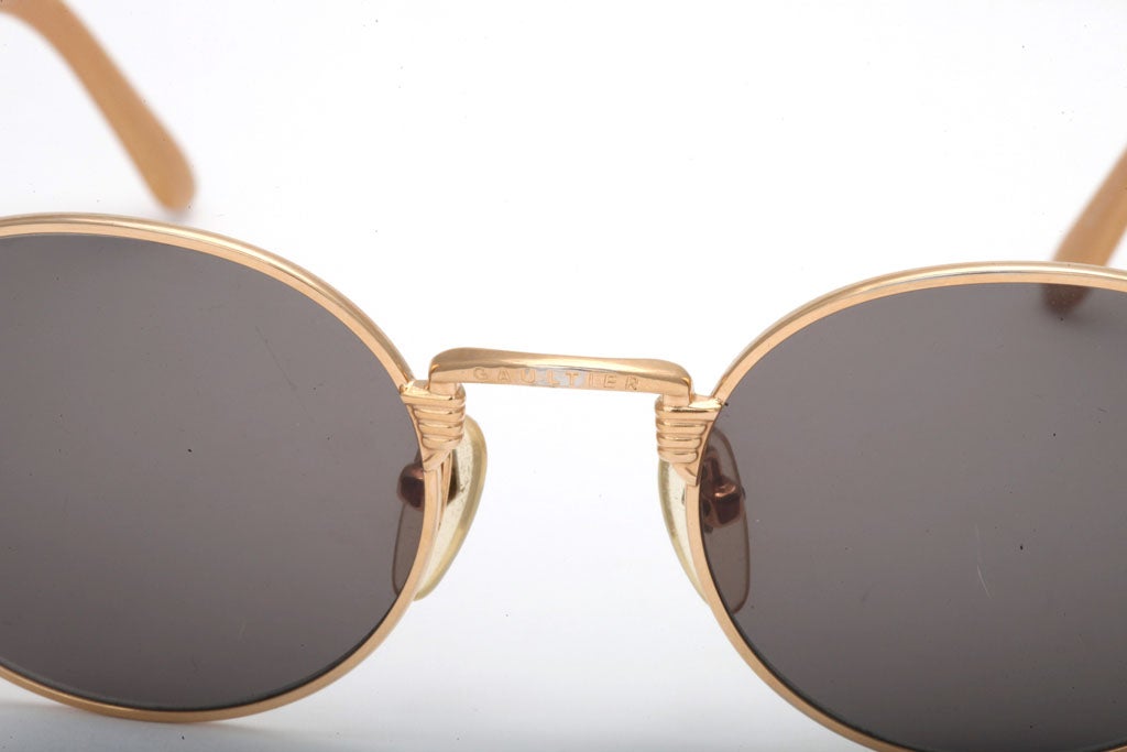 Women's or Men's Jean Paul Gaultier 56-6106 Gold Sunglasses