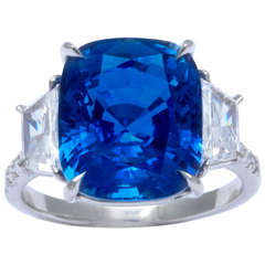 Sapphire Diamond Platinum Ring