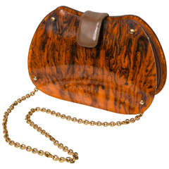 Tortoise Lucite Clutch