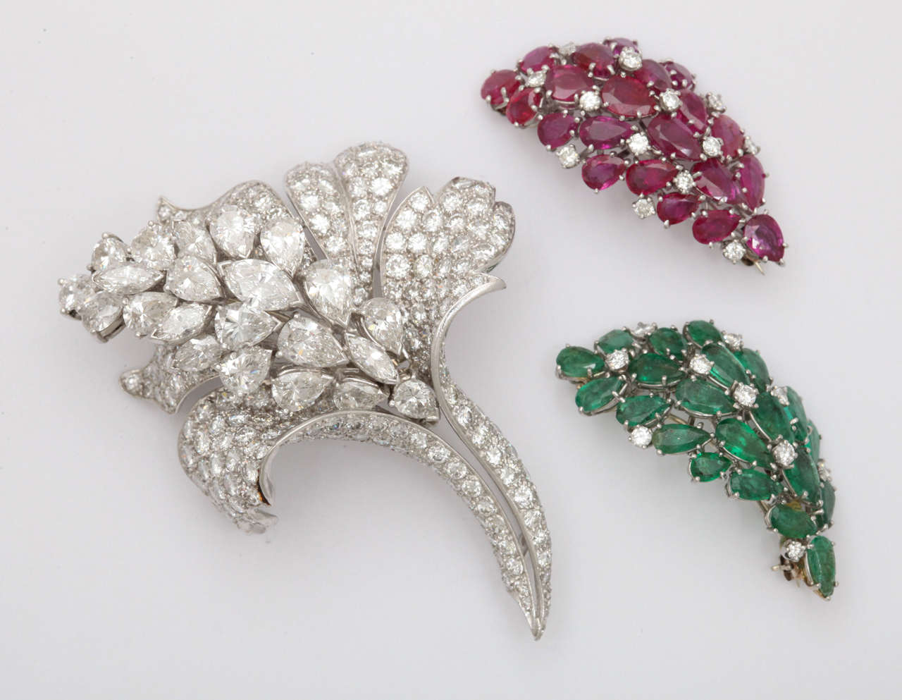 Diamond Flower Brooch with 3 Interchangeable Centers