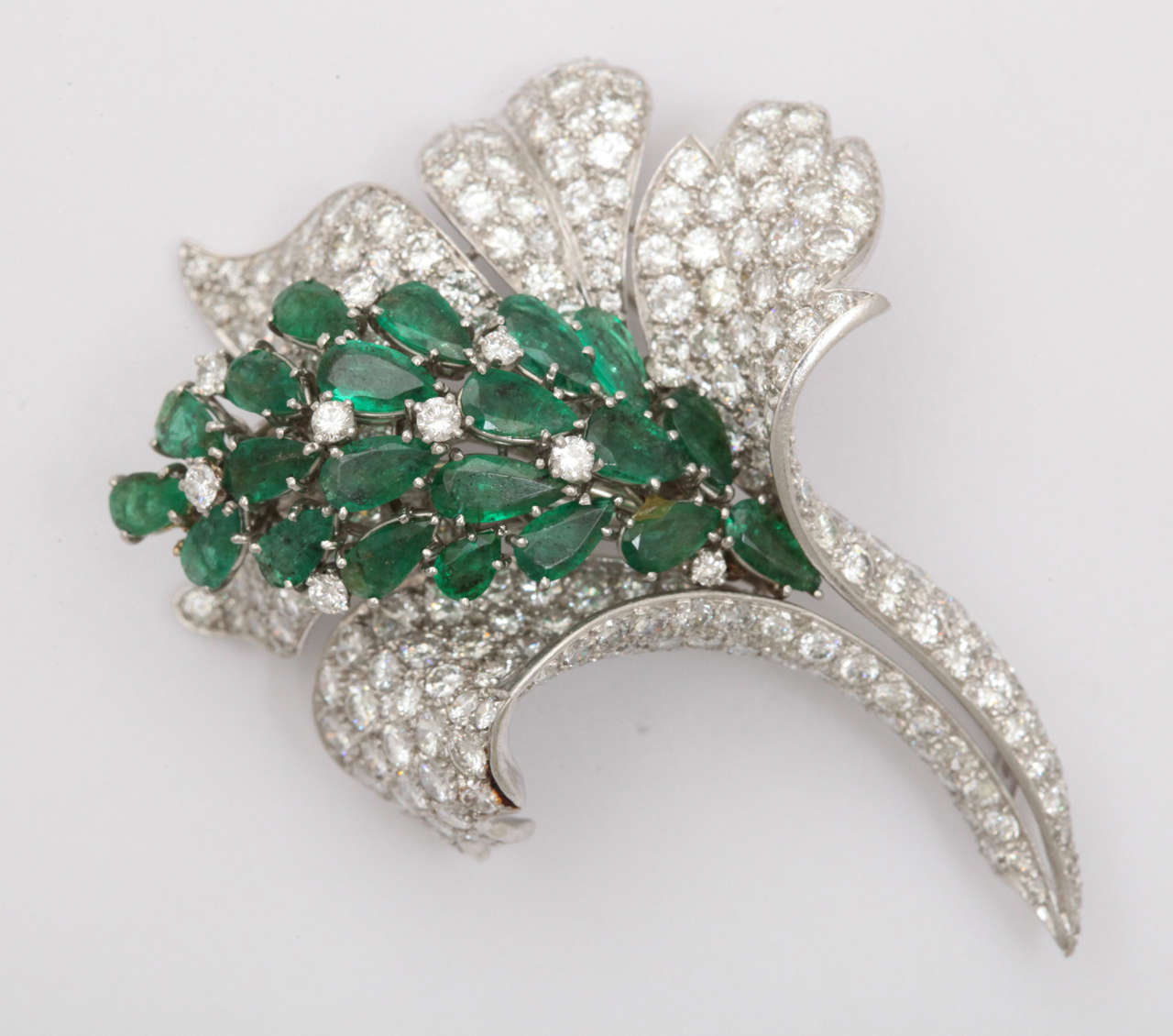 Diamond Flower Brooch with 3 Interchangeable Centers In Excellent Condition In New York, NY
