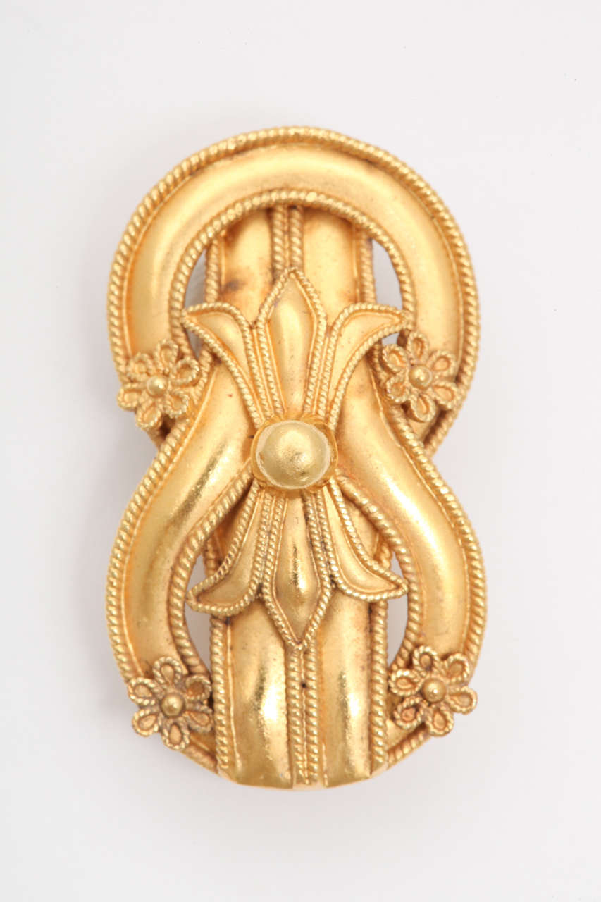 byzantine etruscan matte gold half hoop clip on statement earrings