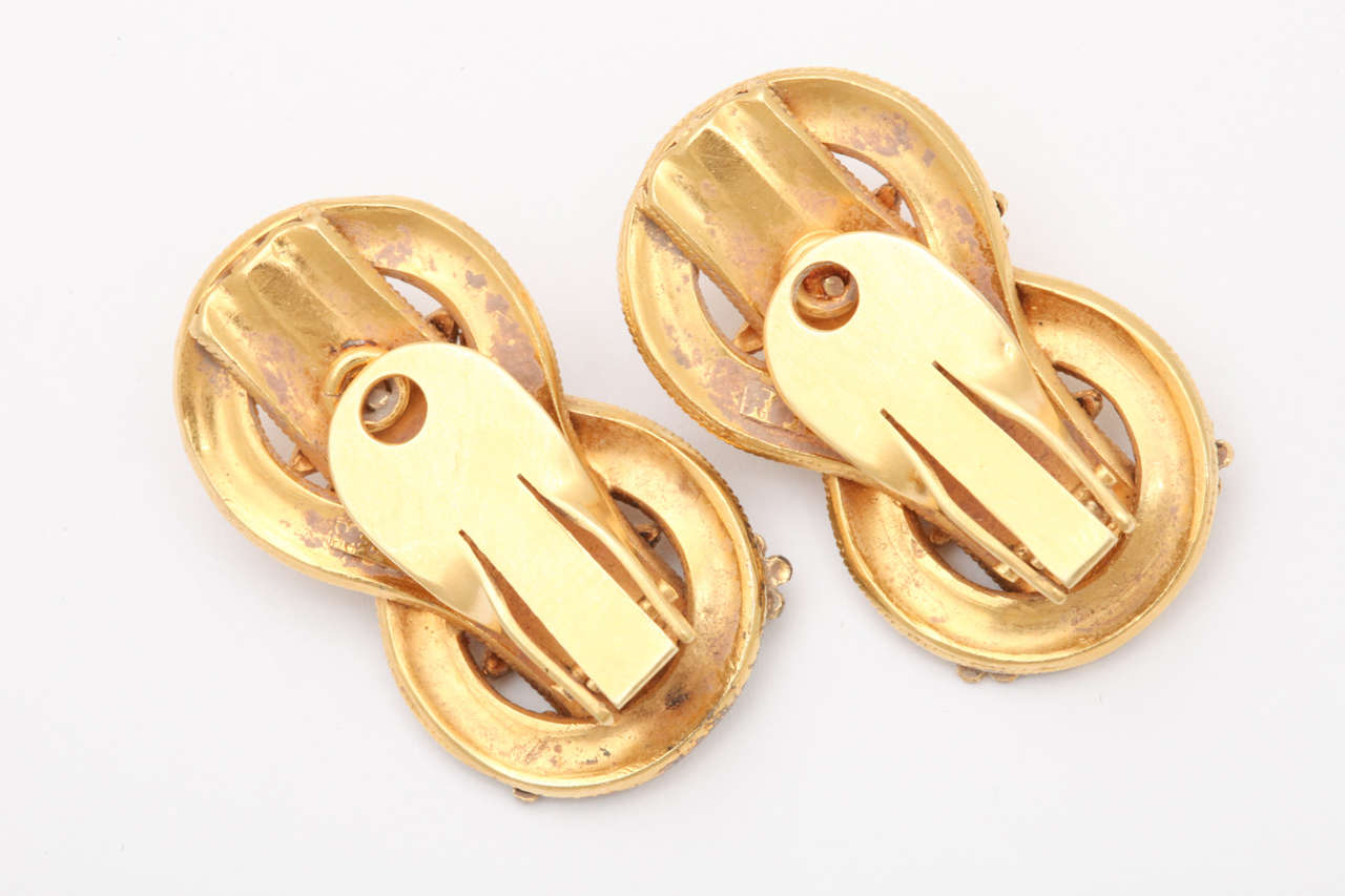 Etruscan Style Gold Clip on Earrings For Sale at 1stDibs etruscan